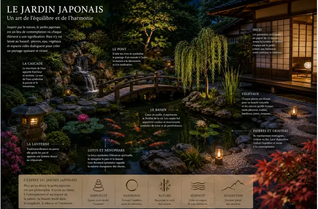 Le jardin japonais tel que l'auteure l'avait imaginé