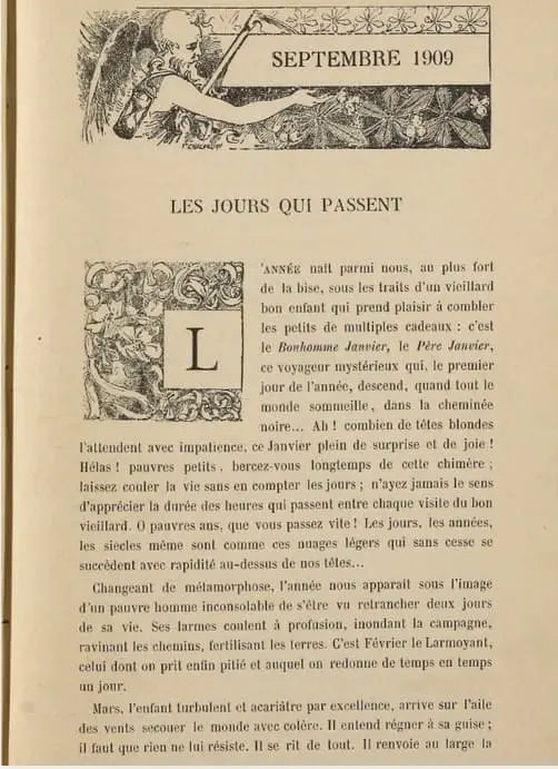 Le Bonhomme Janvier dans la Revue du Nivernais, septembre 1909.